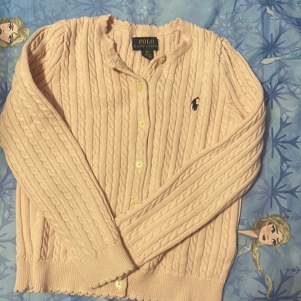 Gently used girls size 6X polo cardigan